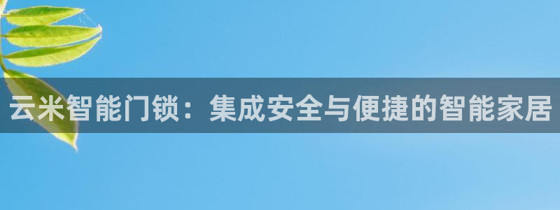 富联娱乐登录测速怎么弄：云米智能门锁：集成安全与便捷的智能家