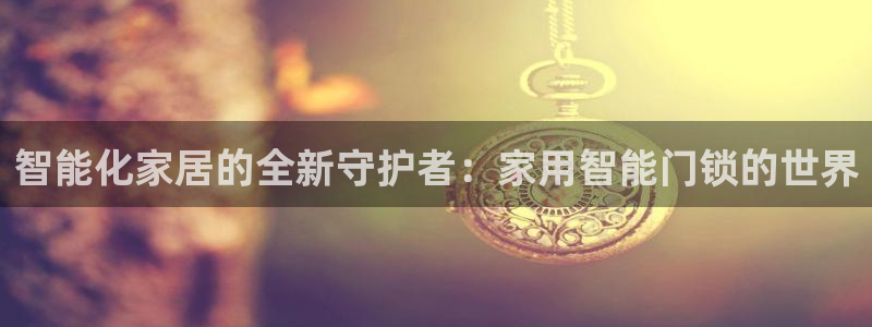 联富市场娱乐园：智能化家居的全新守护者：家用智能门锁的世界