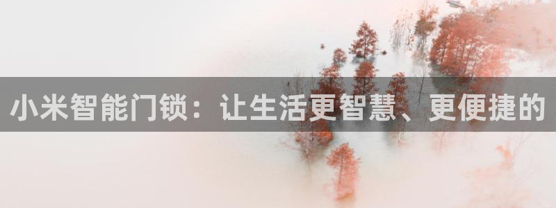 富联娱乐主管77903：小米智能门锁：让生活更智慧、更便捷的